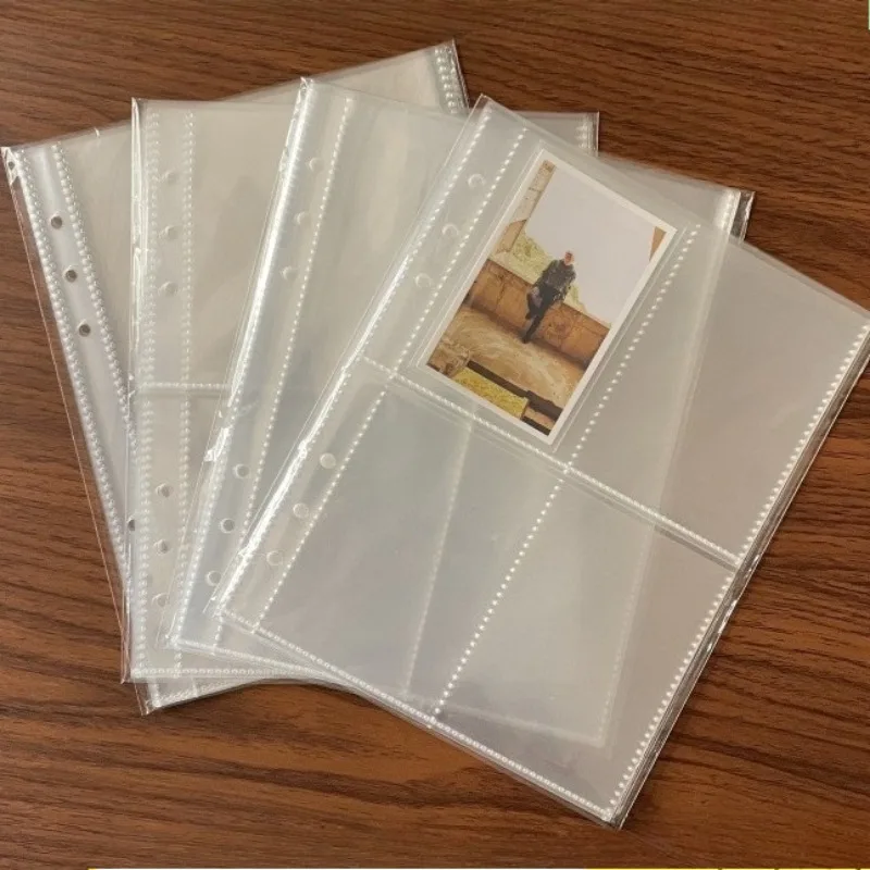 

10Sheets/Set A5 Album Inner Loose-leaf Page Photo Album Pocket Postcard Photo Small Card Storage Page Grid Bag