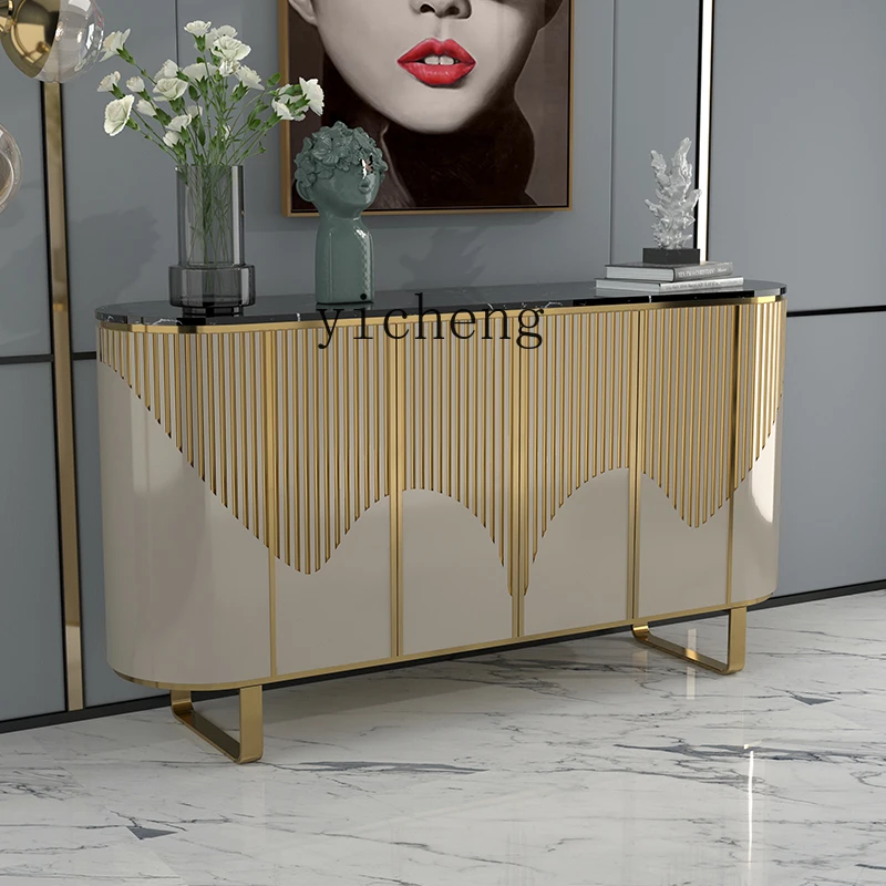 v9.9- dining side cabinet modern simple marble countertop entrance cabinet living room tea locker