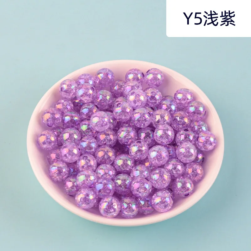 500G 8/10mm Transparent Crack AB Color Acrylic Handmade DIY Floral Beads Crystal Perforated Color Burst Beads