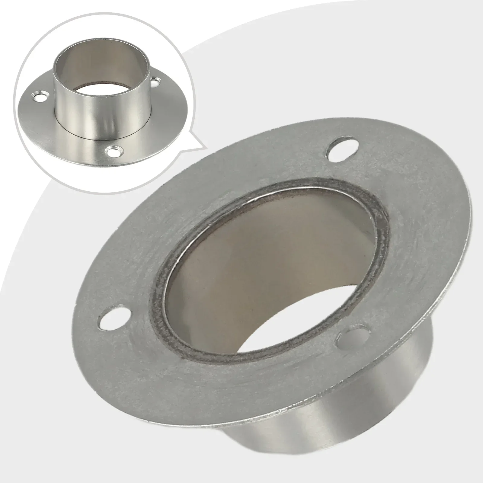 Flange Bracket Handrail Hanging Rails Stainless Steel Wall Rail Wardrobe Rails 38mm/51mm Ceiling Socket Connection