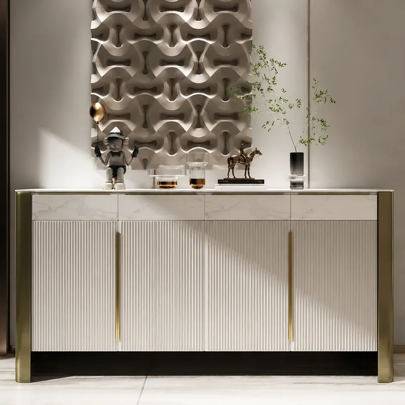 Modern Simple Rock Slab Solid Wood Shoe Cabinet Entryway Storage Locker for Living Room Decorative Door Cabinet