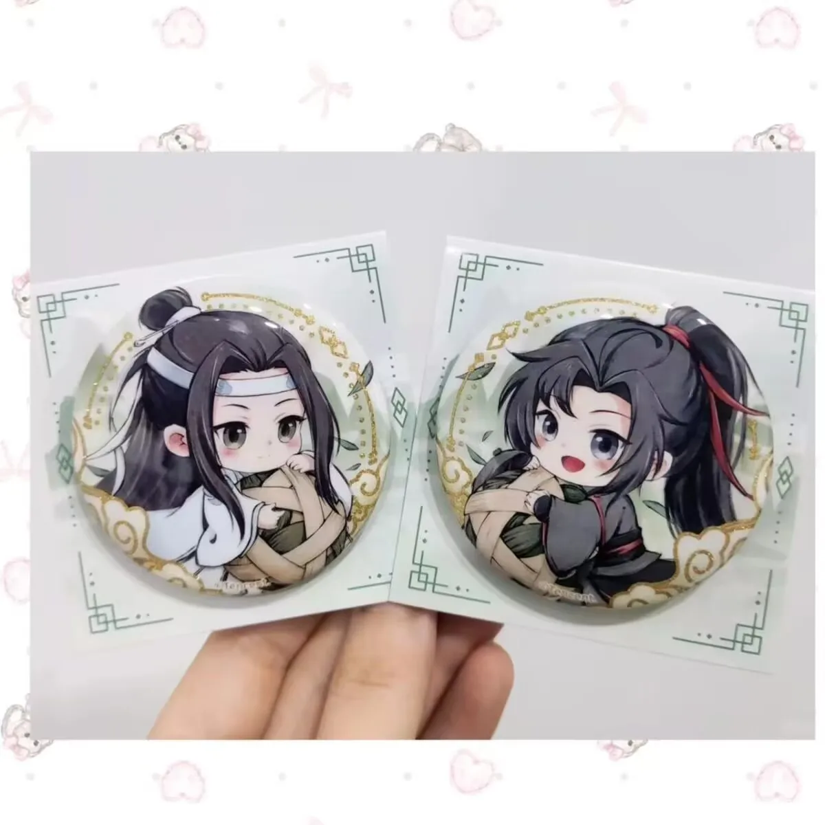 "Mo Dao Zu Shi" bar badge "Wei Wuxian LAN Wangji" Homemade millet meal replacement 58MM bar