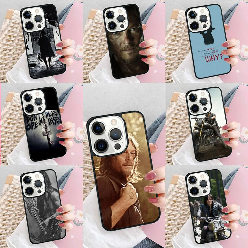 Daryl Walking Dead Soft Phone Case Cover for iPhone 16 Promax 15 Pro 13 14 Plus 11 12 Mini XR XS MAX Coque