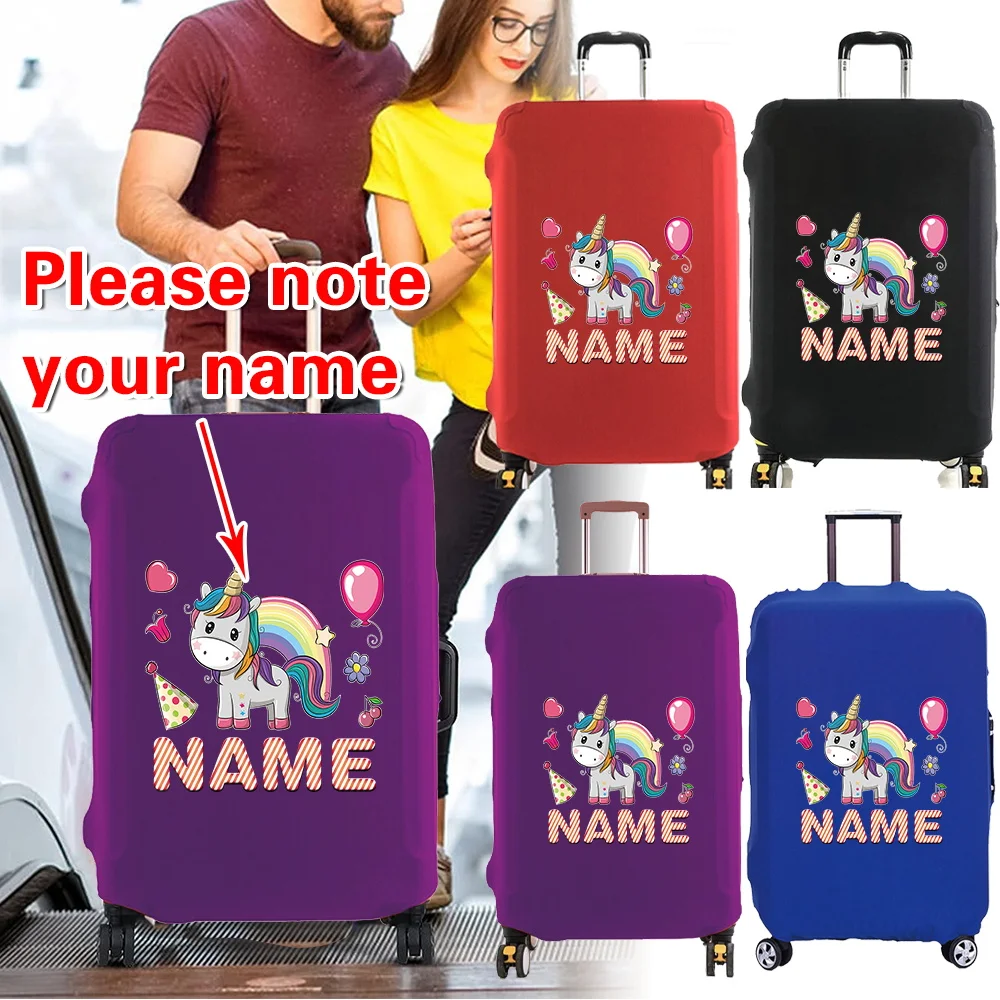 Customized Name Luggage Protective Case Cover Fashion 18-32inch Trolley Box Suitable Reusable Dust Cover Travel Accessories