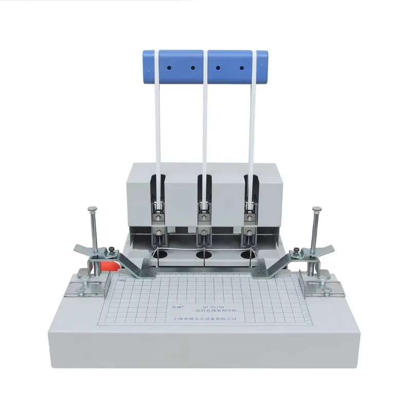 QY-6115D Three Hole Wire Assembly Machine for Punching and Threading Personnel File Binding Machine