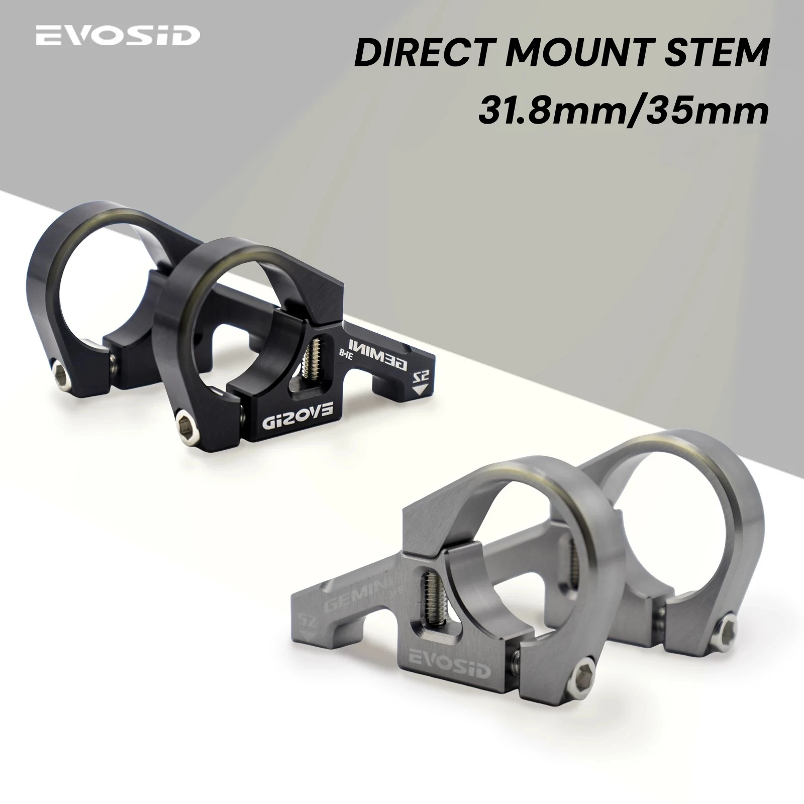 EVOSID DH Direct Mount Stem 35mm CNC Dual Crown Stem 31.8mm High-Strength Aluminum Alloy Bicycle Handlebar for AM/FR Motorcycle