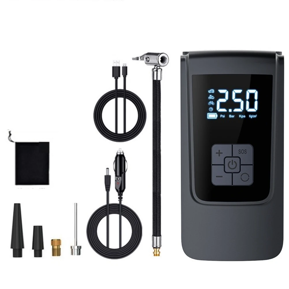 7.4/12V Digital Air Pump 150PSI Smart Air Compressor LED Light Wireless Air Compressor 6000mAh Cordless Tire Pump for Motorcycle