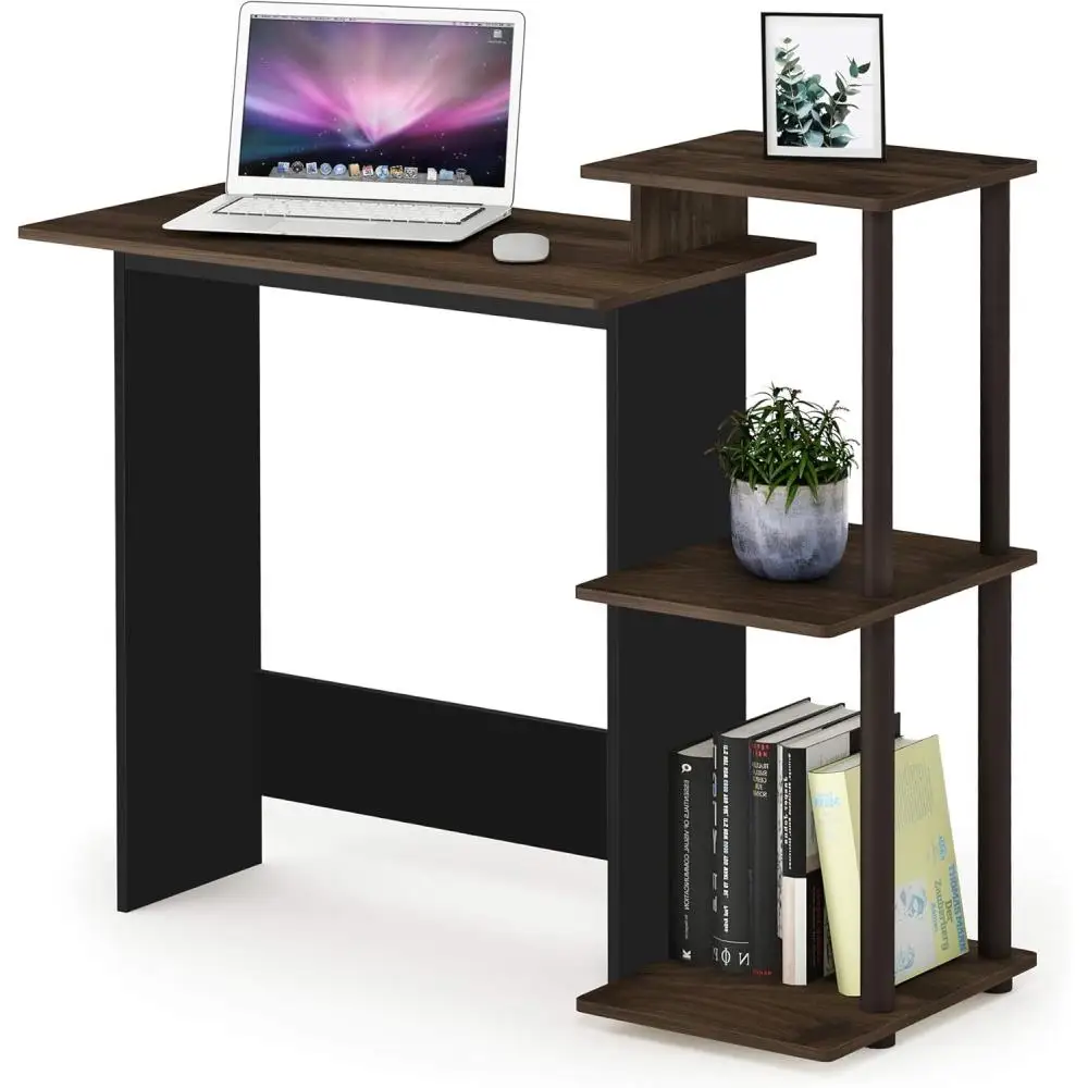 

EFFICIENT Desk, 28.6" Wide Gaming Desk with 3 Open Side Shelves, Laptop Notebook Computer Desk, Office Desk for Home Off