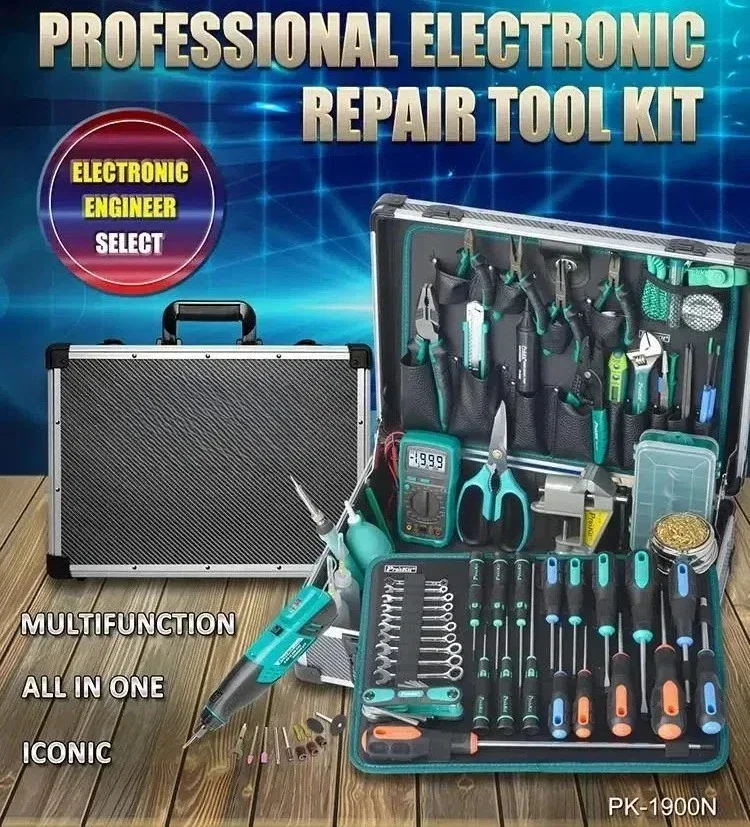 

Excellent Top QualityPK-1900NH Electronic And Electrical Maintenance Tool Set Screwdriver Multimeter Tool Set 63 Pieces