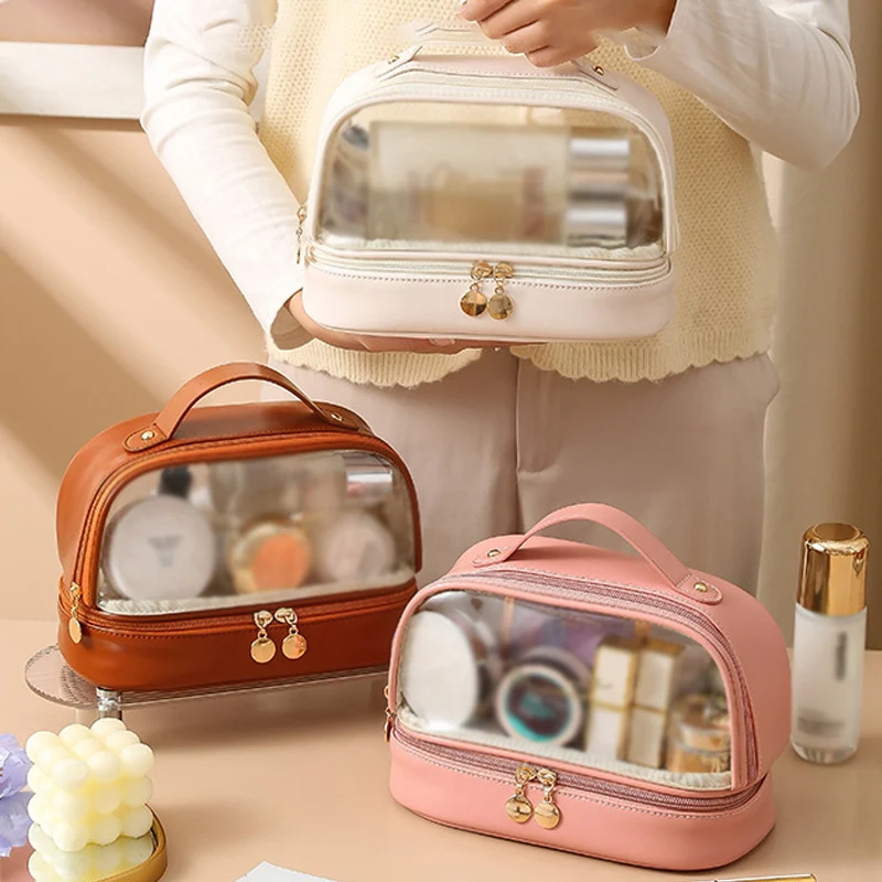 

Double Portable Large Capacity Makeup Bag Korean Version Ringer Travel Multifunctional Toiletry Bag Portable Storage Bag