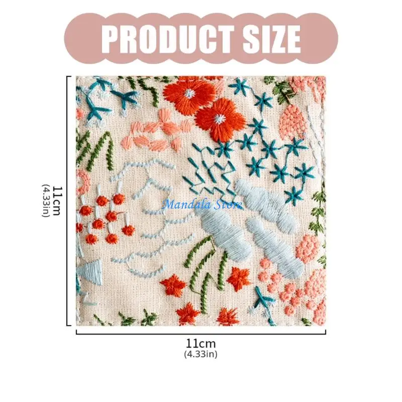 U2JC Reversible Cotton Linen Coasters With Intricate Embroidery For Heat Insulation And Practical Use In Homes Decors