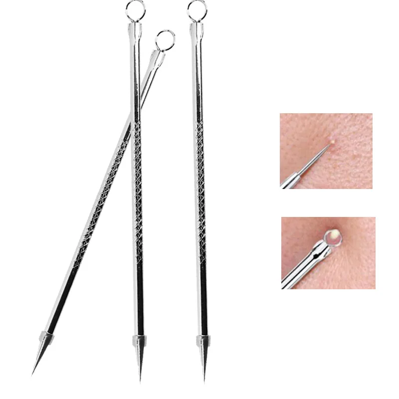 

Hot Stainless Steel Blackhead Comedone Acne Blemish Extractor Remover Face Skin Care Pore Cleaner Needles Remove Tools