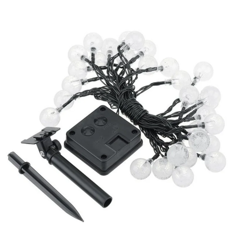 Crystal Ball Fairy Lights, Colorful Solar Bubble String Lights，LED Solar Garden Lamp for Birthday, Party,  Chrismas Decorations.