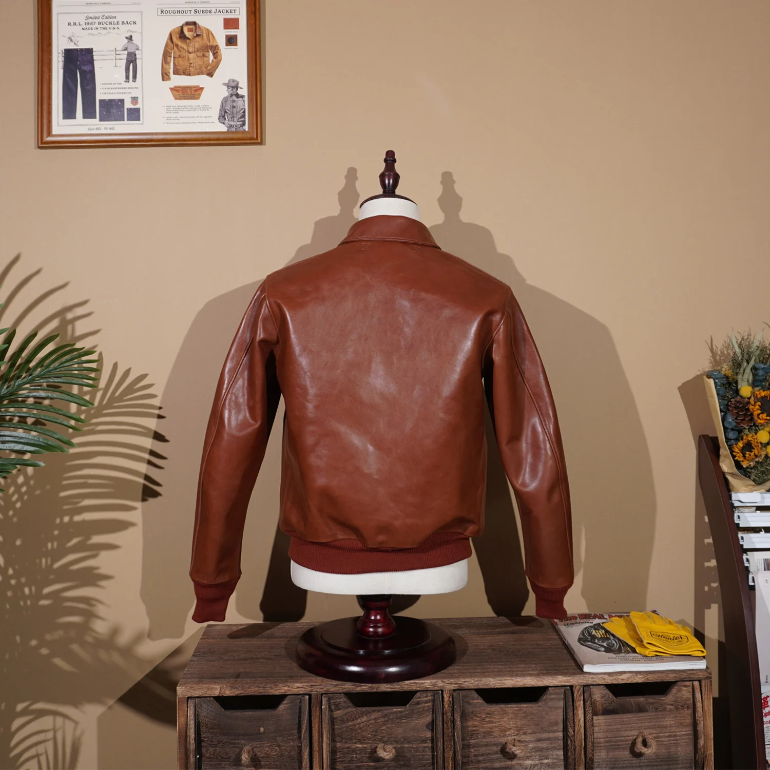 New Spot Eastman Edition 16159 Grade A Oil Wax Horse Leather A2 Flight Suit Jacket Leather Jacket American Retro Men