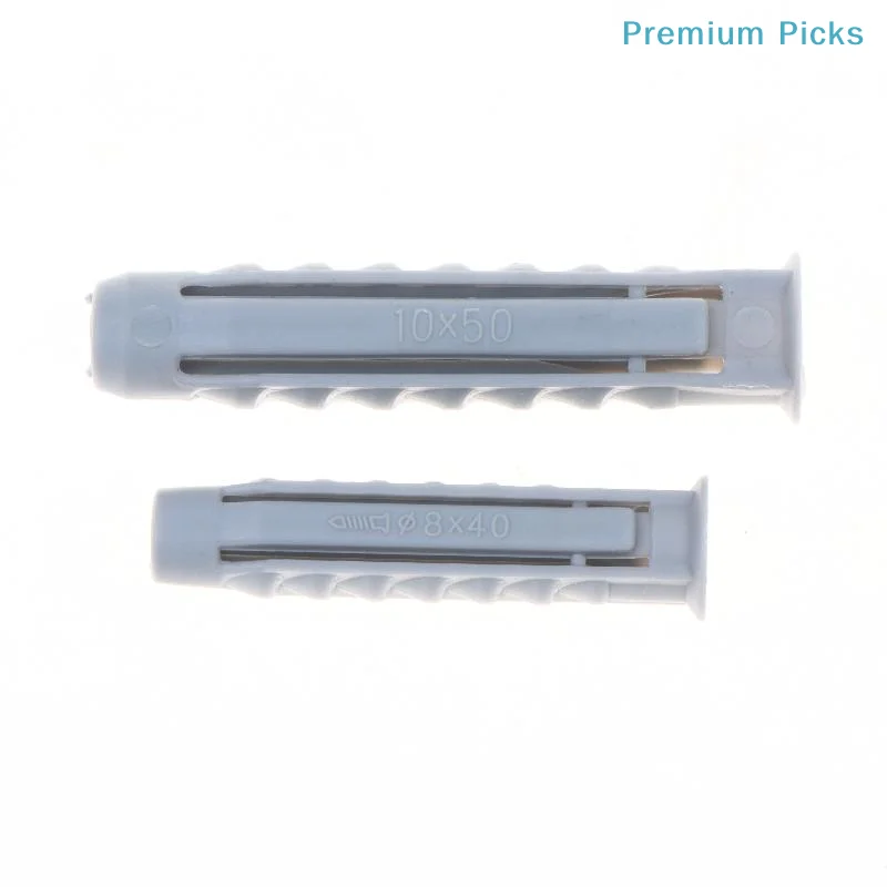 portablePE Plastic Expansion Wall Anchors 50 Pcs Heavy-Duty Pipe Plugs for Shelf Mounting Home Renovation Construction Projects