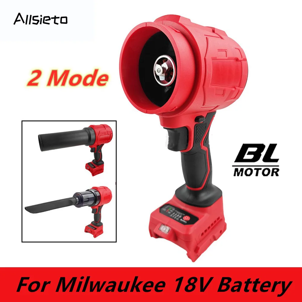 For Milwaukee 18V Battery Brushless 2 in 1 Turbo Blower Jet Fan & Vacuum Cleaner High Speed Cordless Dust Blowing Power Tools