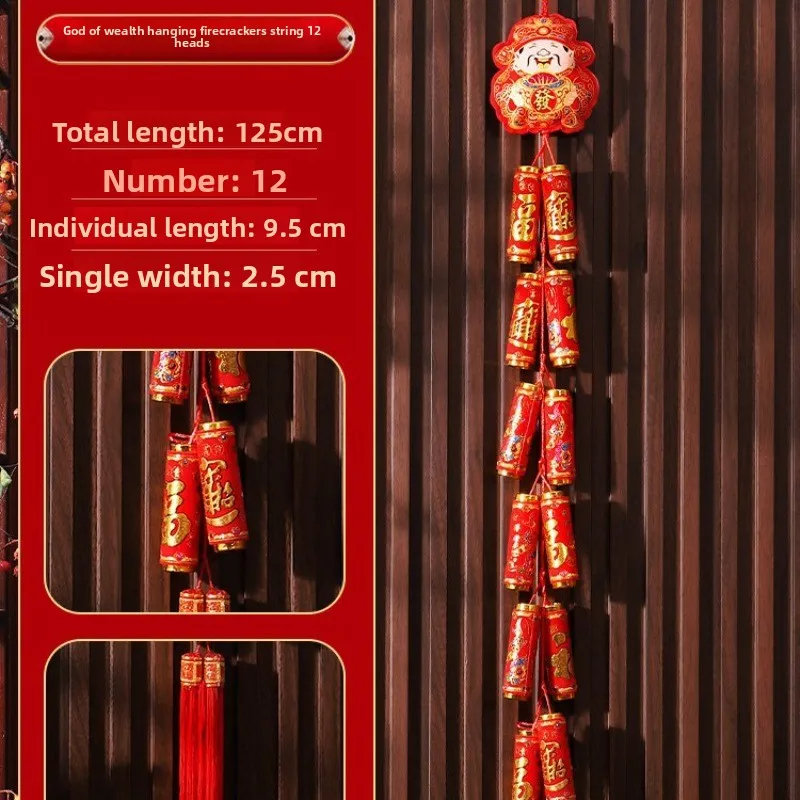 2Pcs A Pair of New Year's Pepper Skewers, Firecracker Pendants, Chinese New Year Blessing Characters,, 2026 Year of The Horse,