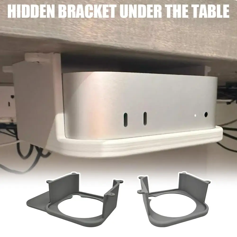 Space-saving Under Desk Stand for Mac Mini 2024 M4/M4 Pro Concealed Under Desk Mounting Stand Case with Screws Accessories