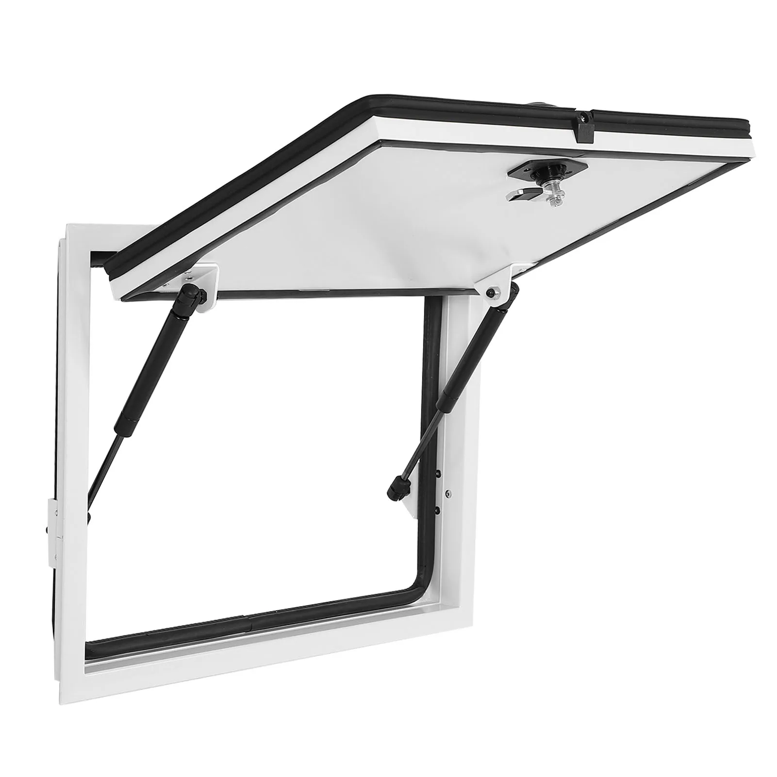 

20x12inch RV Baggage Door with Safety Lock Aluminum Alloy Frame 120 Deg Opening UV Resistant for Campers Caravans