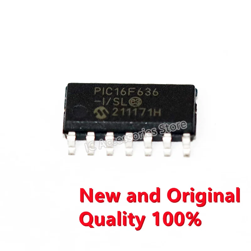 Microcontrolador piezas SL PIC16F636-I, 1 Chip de 8 bits, nuevo y Original, SOIC-14