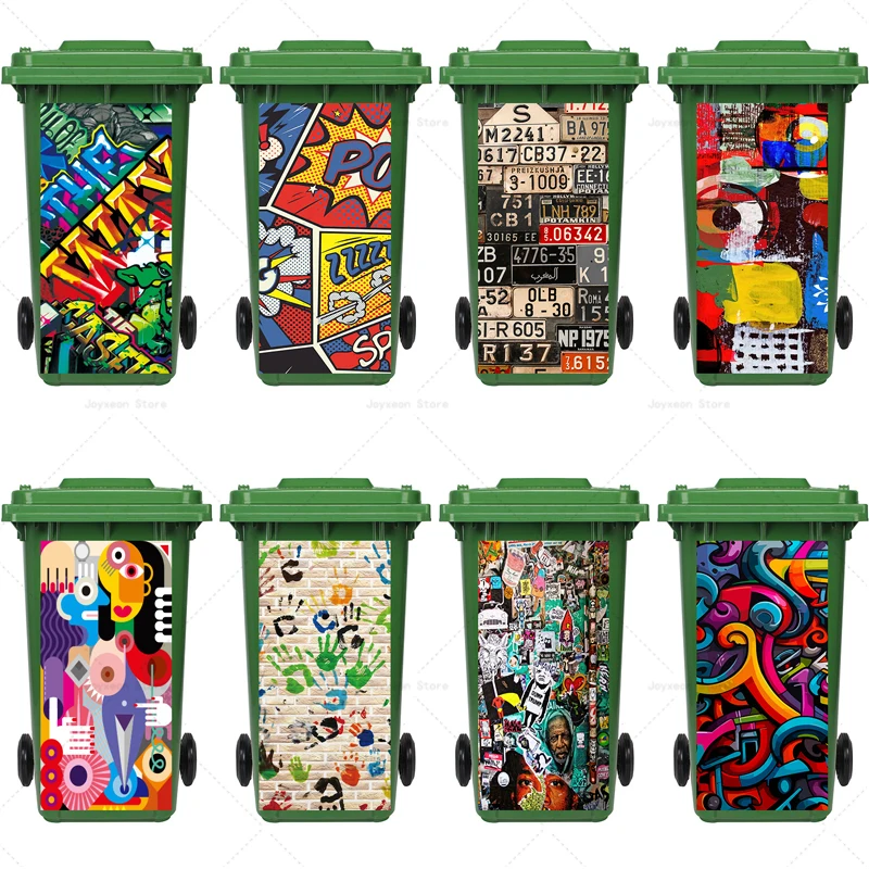 

Art Graffiti Trash Can Sticker Kitchen Trash Can Waterproof Decoration Sticker Design Wallpaper Poster