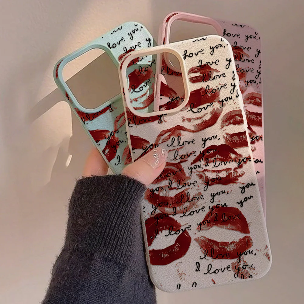Bright Red Lips Leather Phone Case For iPhone 17 Pro Max 11 16 15 12 13 14 Plus Air Soft Shockproof Silicone Cover Funda - view 5