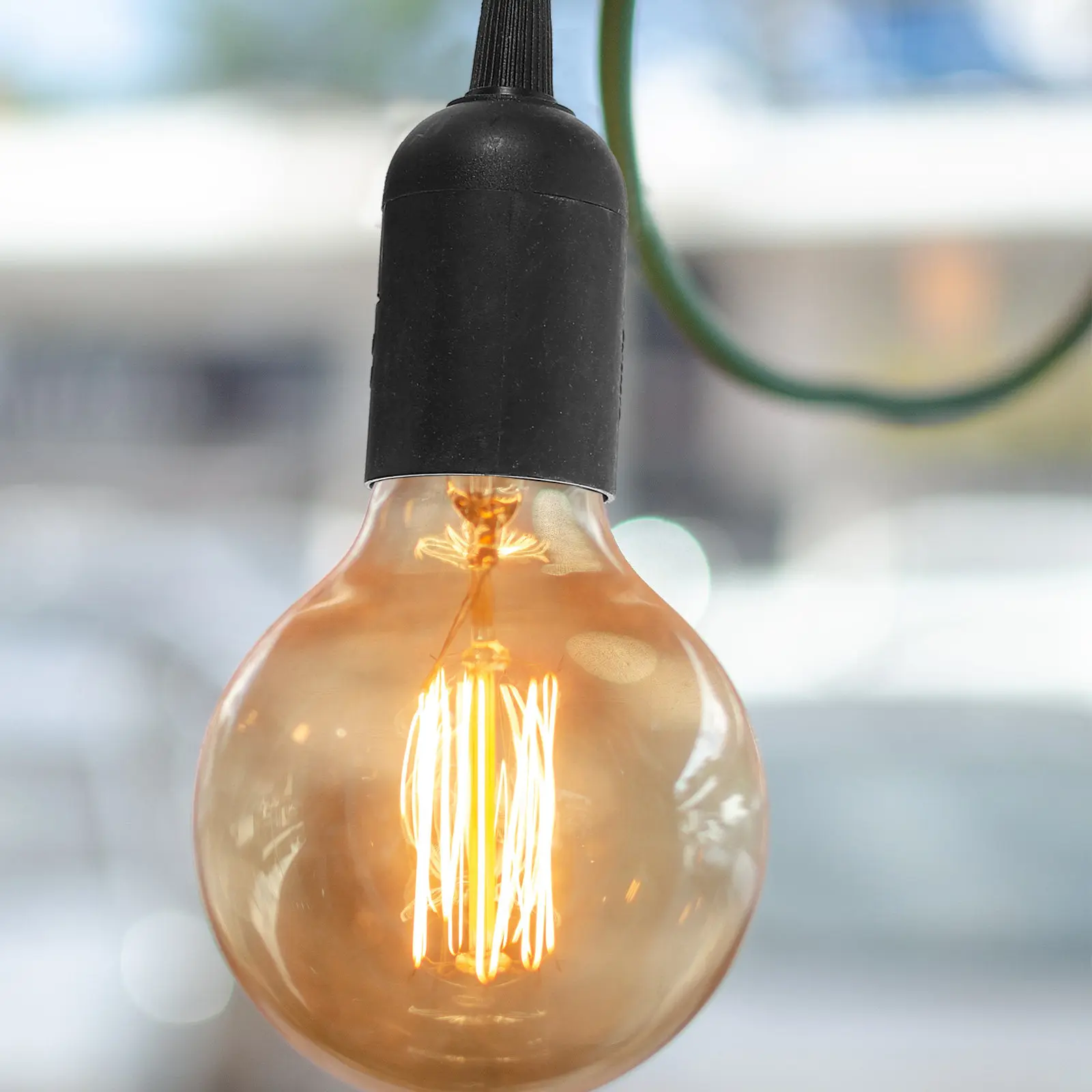 E26 E27 Pendant Light Cord 2 Pack Black Hanging Lamp Socket Flexible Copper Extension Cable US Plug