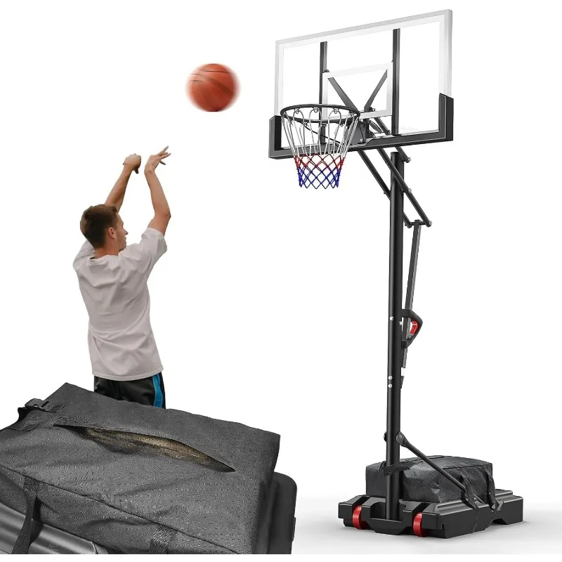 Portable Basketball Hoop with Sandbag Storage Bag for Indoor Outdoor Basketball Game 44 inch Backboard and 18In Rim