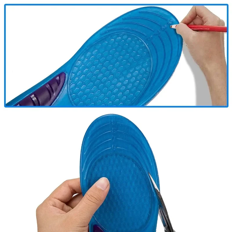 1/4Pair Man Women Orthotic Arch Support Massage Insole Unisex Silicone Anti Slip Gel Soft Sport Shoe Pad Shock Absorption