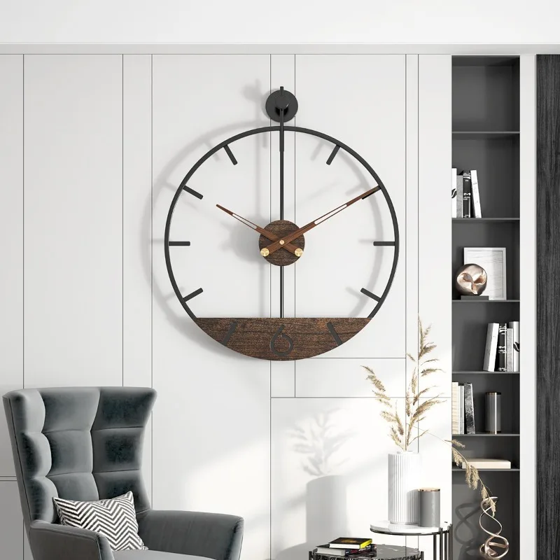 Ironwork Wall Clocks Simple Retro Nordic Creativity Wall Clocks Living Room Luxury Watches Home Ornaments Decoration Products