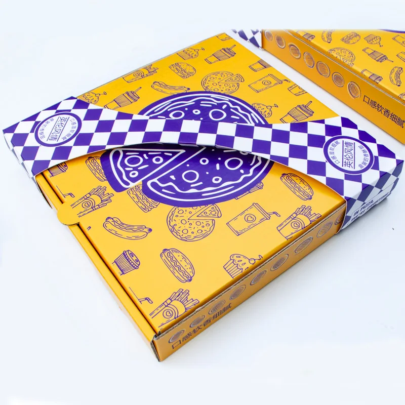 Customized Manufacturer Disposable Pizza Boxes 8 9 10 12inch Three-Layer Thickened Food Grade Pizza Original Design