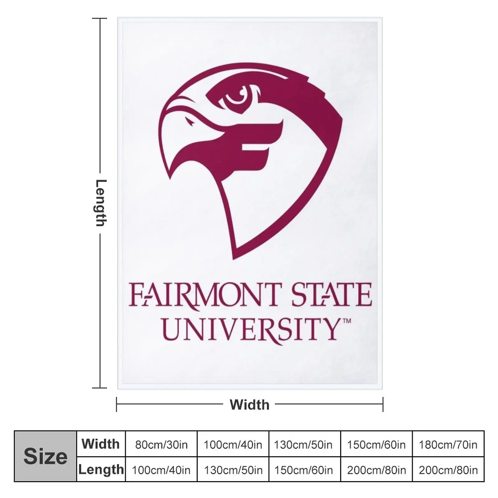 new Fairmont State-Fighting Falcons Throw Blanket Luxury Designer Sleeping Bag Blankets