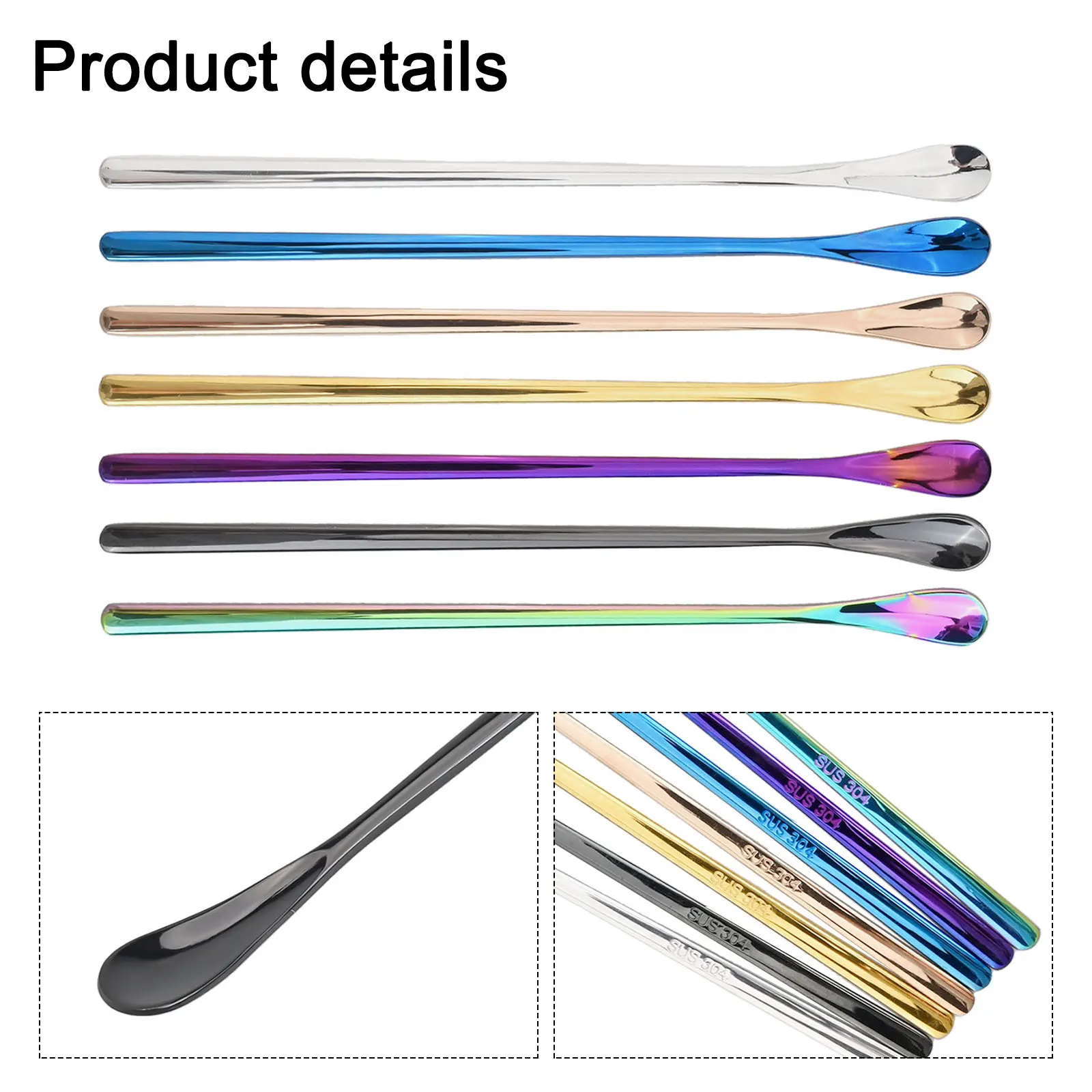 Ice Cream Sundae Spoons Chocolate Milk Dishwasher For Mixing Drinks Stainless Steel Stirring Spoon Bar Office Break Room