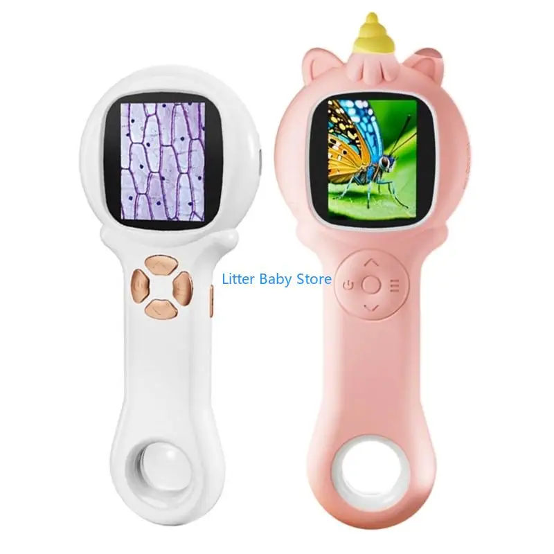 

N80C 500X Microscope USB Recharging Glass with LED for Kids Learning