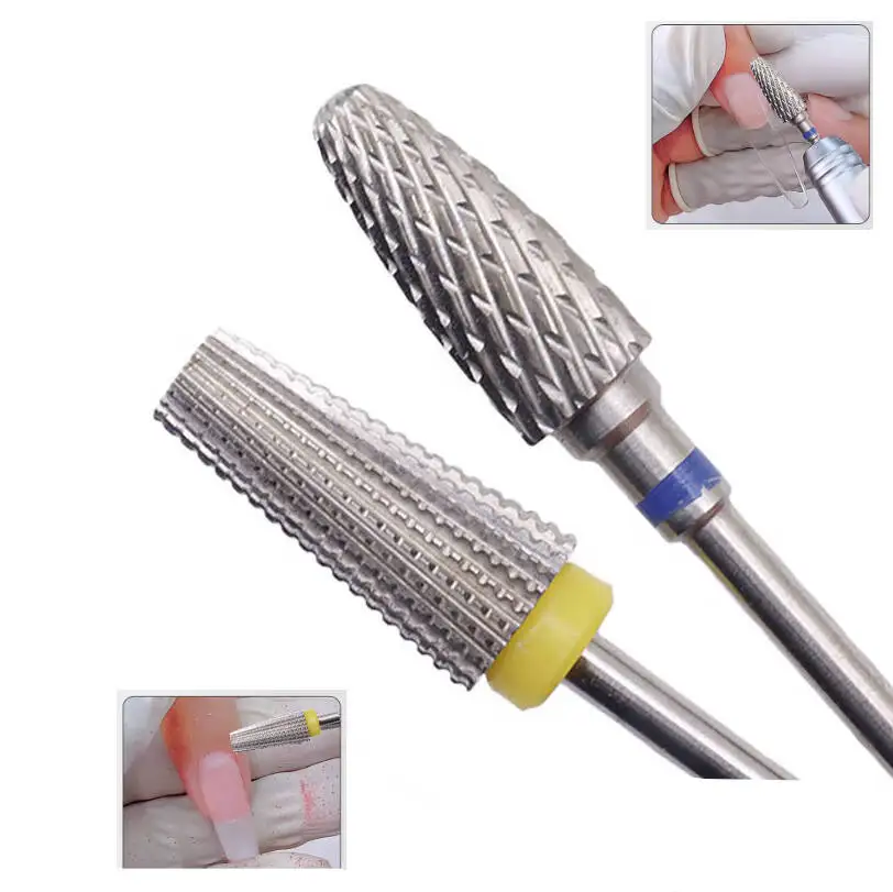 1개 전문가용 원뿔형 네일 드릴 비트 카바이드 3/32인치 밀링 커터 매니큐어용 로터리 버 전동 드릴 액세서리 도구