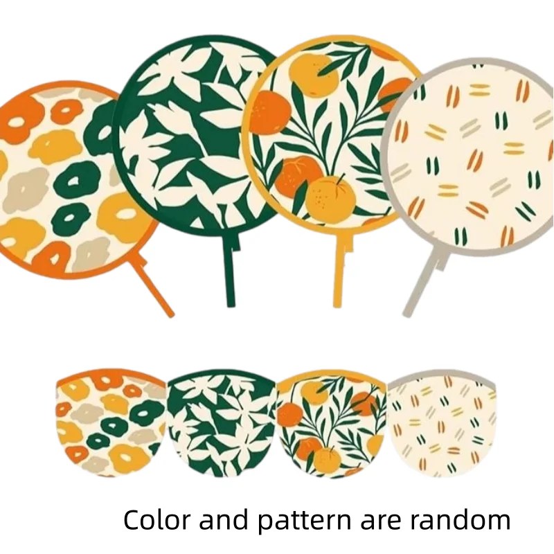 1/2/3/4pcs Summer Round Foldable Hand Fan with Random Pattern Ideal for Travel Festivals Parties Outdoor Sports Perfect Gift