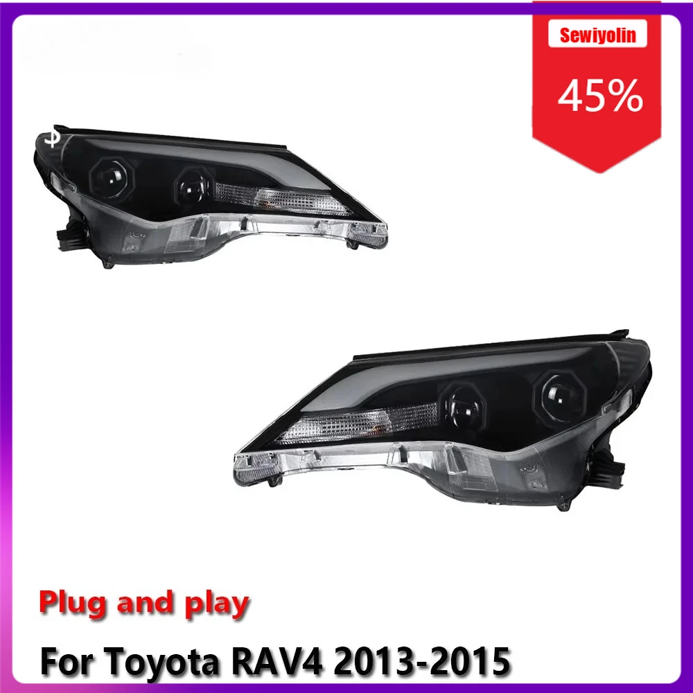 

Sewiyolin Car LED Lamp Headlight Assemblies For Toyota RAV4 2013-2015 Fog DRL Brake Turn Signal Lamp
