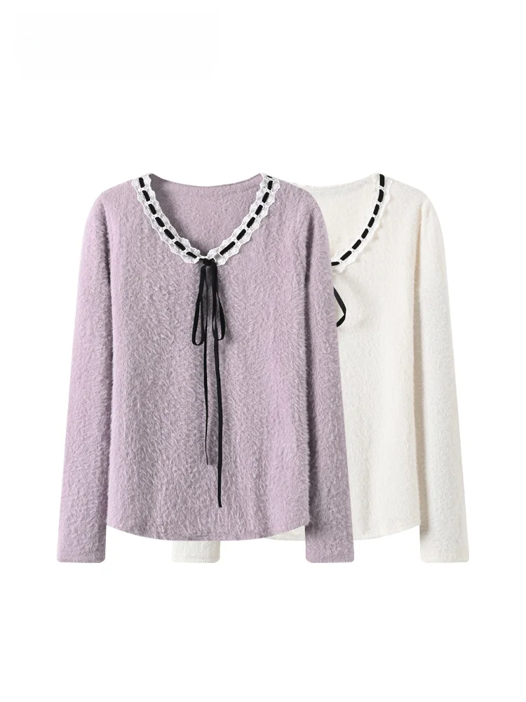 

Faionable V-Ne Long Sve Knitwear for plus Size Women Autumn Winter New Sle Slimming Sweater Polyester Fiber Regular ...