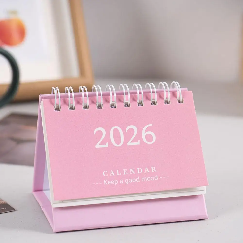 

2026 Simple Style English Mini Desk Calendar Desktop Display Portable Calendar Desktop Decoration Handmade Diary
