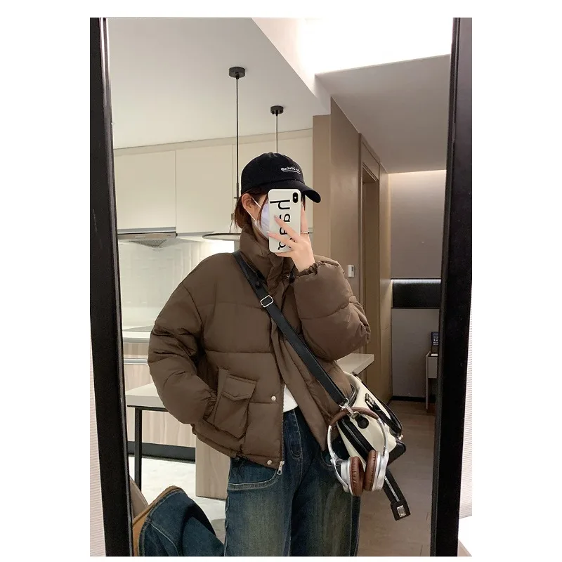 2024 neue kurze Baumwolljacke Winter Daunenjacke Baumwolle Damen Übergroße Brotjacke