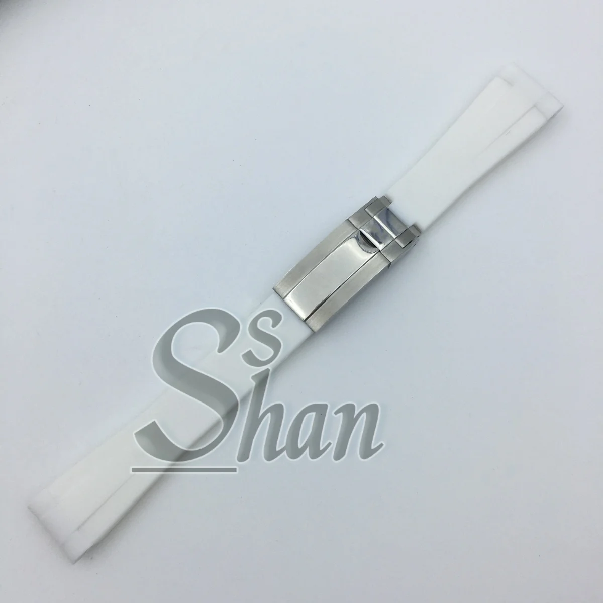 

Curved rubber 20mm men's sports strap stainless steel folding clasp in multiple colors suitable for 40mm cases