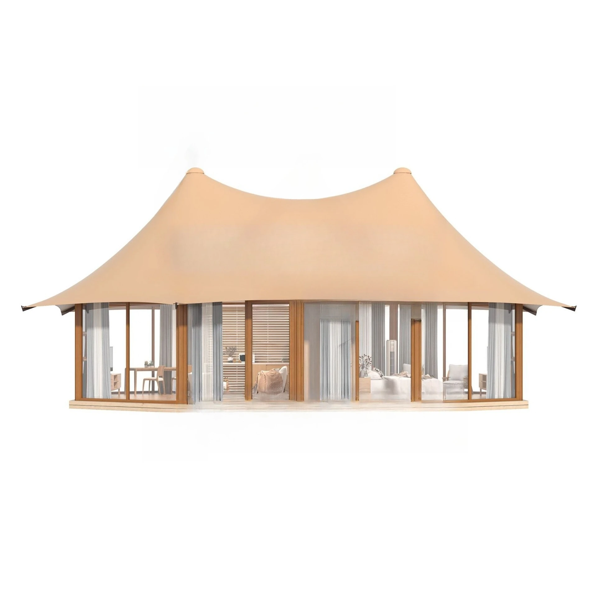 Hotel Tent Outdoor Commercial Large Twin Peaks Spire Scenic Area Resort Reception Homestay Outdoor Camp Tent