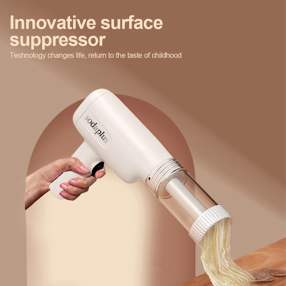 

Automatic Pasta Maker Machine Handheld Electric Noodle Maker 6in 1 Cordless Portable Spaghetti Noodles Maker with Dough Cutter