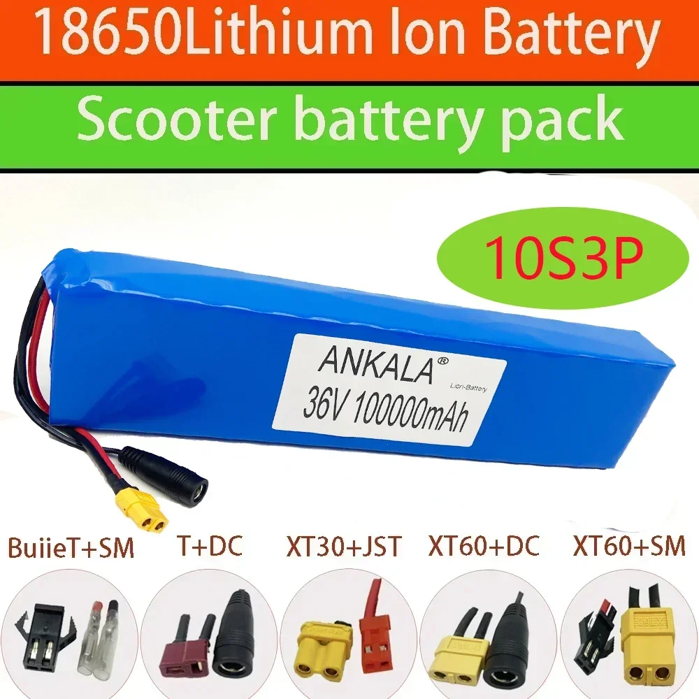 

ANKALA 10S3P 36V 100Ah Ebike Battery Pack 18650 Lithium Ion Battery 500W High Power And Large Capacity 42V Motorcycle Scooter