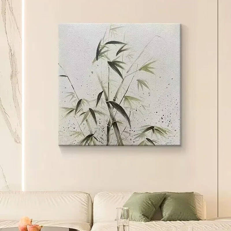 Modern Abstraction Bamboo Hand Drawn Oil Painting Bedroom For Home Decoration Bedroom Dining Room Living Room And Sofa Mural