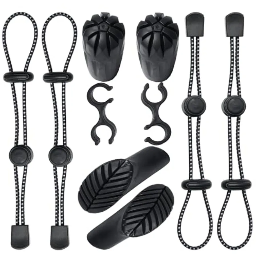 4 قطعة حقيبة الظهر عصا للمشي لمسافات طويلة حامل الأشرطة حبل مرن لأعمدة الرحلات مع 4 قطعة نصائح عمود الرحلات عصا التنزه و 2 #1