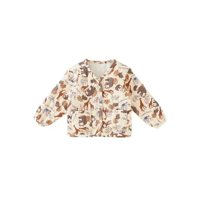 سترة مخملية للأطفال من عمر 2-6 سنوات معطف قطني حلو على الطراز الشمالي الجديد للأطفال للخريف والشتاء للأولاد والبنات سترة مبطنة مريحة ودافئة