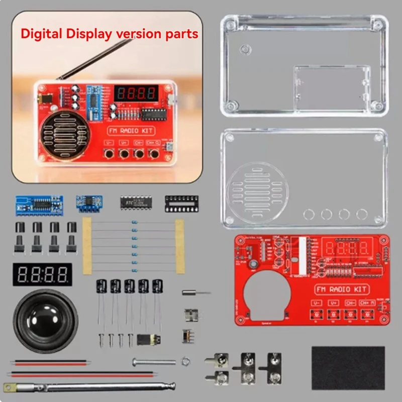 Kit de pratique de soudure d'assemblage électronique, radio FM, récepteur avec écran LCD, bricolage, 50-108 Mhz