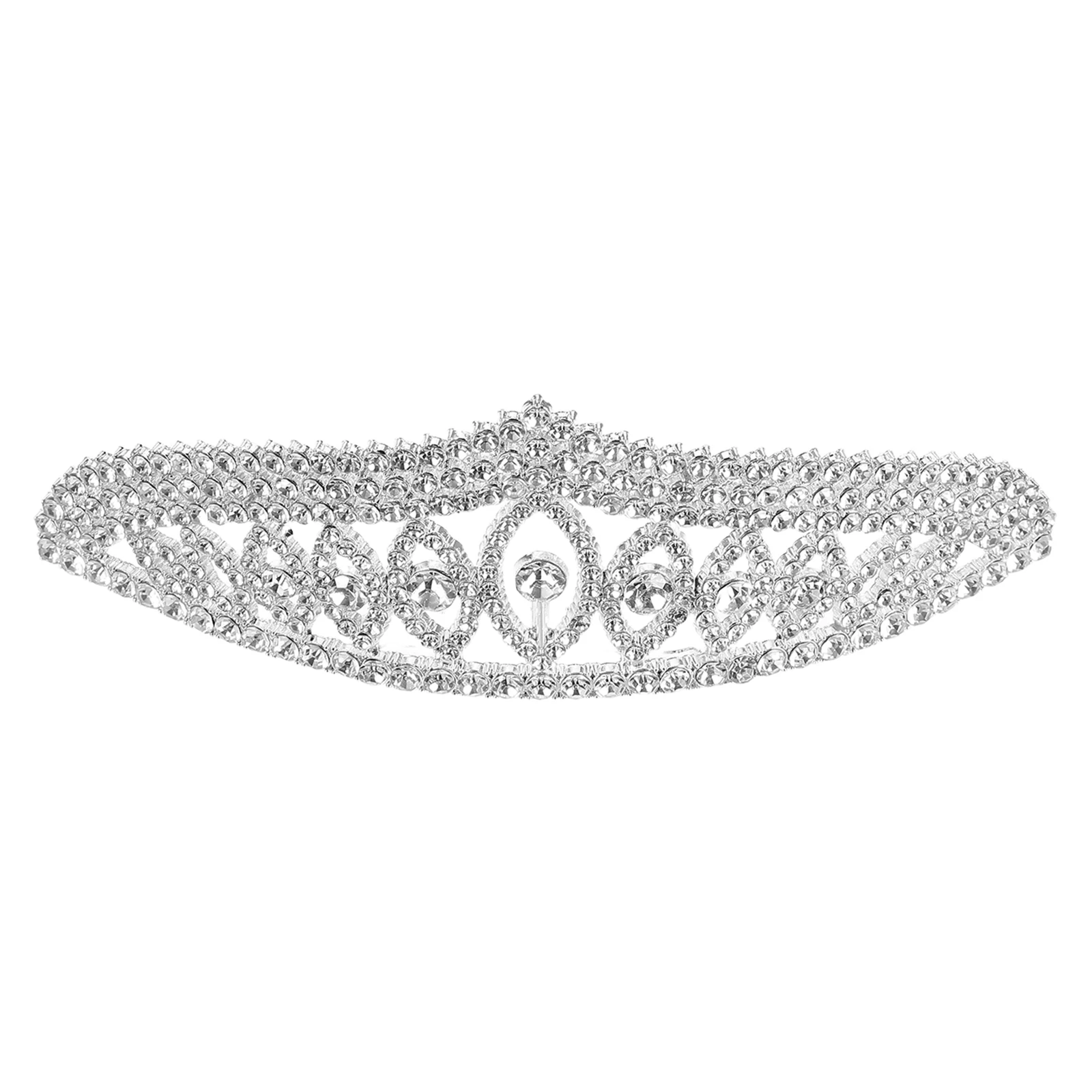 

Crystal Crown Bridal Hair Wedding Comb Tiara Headgear Plastic Headband Headpiece Accessories Bride