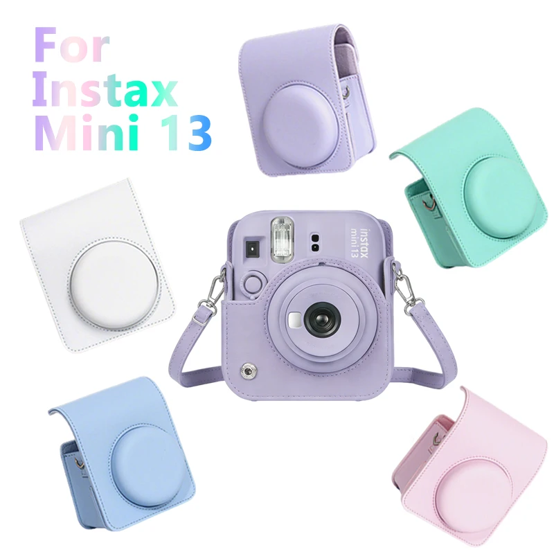 Weiche Schutzhülle aus PU-Leder für Instax Mini 13 Kamera mit Schultergurt Fujifilm Filmkamera Reisetasche